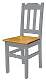 k koma Grau Holzstuhl MASSIV Kiefer Holz -NEU restaurantstuhl hotelstuhl Landhausstil (Alder)