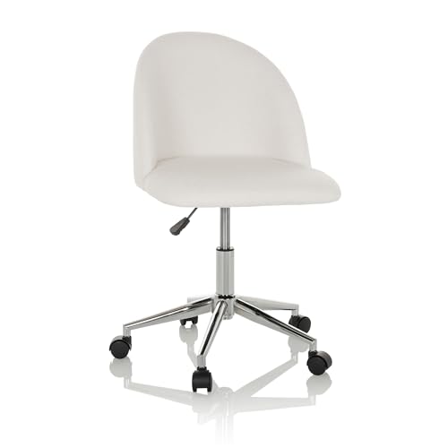 Bild: hjh OFFICE Design B�rostuhl SOLAO TED Teddy-Stoff, Schreibtischstuhl h�henverstellbar, gepolstert, Wei� 645067 f�r 104,90 EUR bei amazon.de