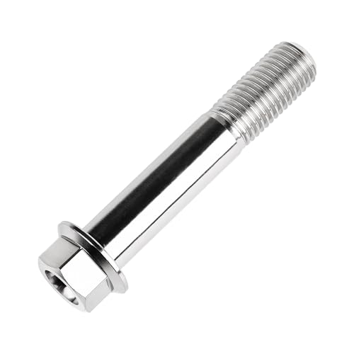 Image of Titanium Bolt M12 30 35 40 45 50 55 60 65 70 75 80 85 90mm Hex Small Flange Head for Motorcycle Car Modification Pack of 4 (M12x65mm Pitch 1.25, Silver)