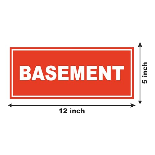 Image of ATTRACTSO - Basement to 5th Floor Sign Self Adhesive Laminated Sticker for Home, Office, Shop, Hospital, Hotel, Theatre, Restaurant - 12 inchx5 inch inch (Red)