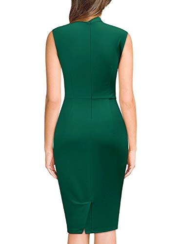 Image of Miusol Women's Retro 1950s Style Half Collar Ruffle Cocktail Pencil Dress