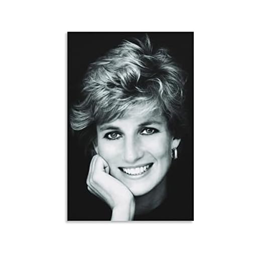 Diana, prinsessa av Wales affisch canvas konst affisch och väggkonst bildtryck modern familj sovrum dekor affischer 40 x 60 cm (16 x 24 tum)