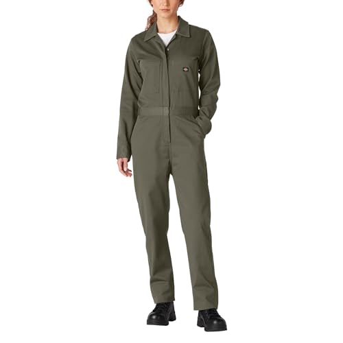 Dickies Women's Long Sleeve Cotton Twill Coverall, Moss, Small