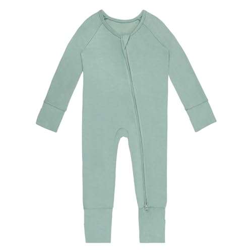 Image of Gaiibbt Rayon of Bamboo Baby Rompers Long Sleeve Two Way Zipper Pajamas With Footed Or Footless And Mitten Cuffs Convertible.