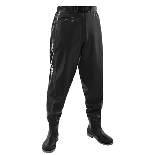 ヒップウェーダー 長靴 レインブーツ ウェーダー 胴長 男女兼用 作業着 釣り用スーツ ラジアルソール 釣り 渓流 海 ルアー釣り 大雨対策 厚底 滑らない 完全防水 耐磨耗 フィッシングウェーダー 3Dブラック 26.5 cm