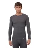 DANISH ENDURANCE Bielizna Merino Męska, Długi Rękaw, Ciemnoszara, L