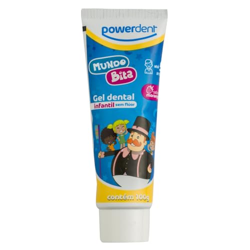 Powerdent - Gel Dental Inf Mundo Bita Powerdent 100G S/Fluor 0 A 5 Anos