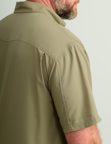 Image of HUK Men's Tide Point Kc Scott Original Artwork Short Sleeve Shirt, Fishing Button Down