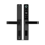 FMDARJXWHCP Tuya WiFi App Smart Door Lock Aluminum Biometric Lock Fingerprint Door Handle Digital Keyless Lock for Glass Sliding Or Wooden(Sky Blue)