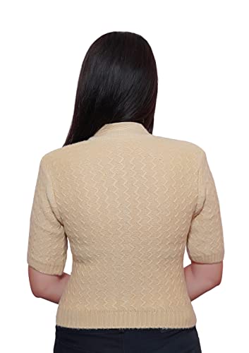 Image of Women's Hosiery Woolen Solid Half Sleeve Sweater Blouse