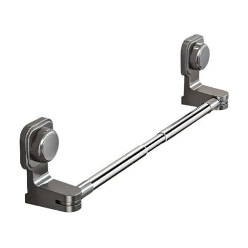 Toallero de Pared retráctil de 30 a 60 cm sin taladrar, Ajustable a 180°, de Acero Inoxidable, con Ventosa para baño y Aseo