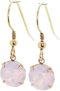 pewterhooter® Women's Classic Collection - Drop Earrings  14K Rose Gold plated 925 Sterling Silver with sparkling Rose Water Opal Crystal  Gift Box