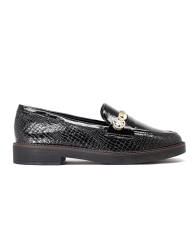 Mocassim Feminino Ramarim Croco Verniz Preto