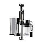 Black+Decker BXHBA1500E - frullatore a immersione + 1500 W | 20 velocità + turbo | lame e asta in acciaio inox | trita ghiaccio | sistema anti-spruzzo | accessori inclusi