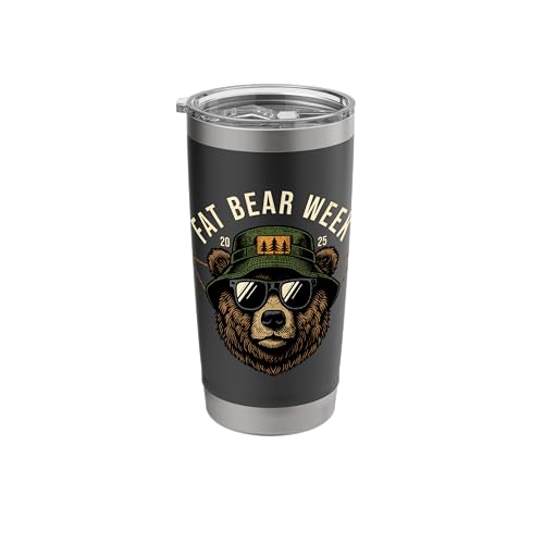 Fat Bear Week Retro Bear Sunglasses Nature Lovers Stainless Steel Insulated Tumbler