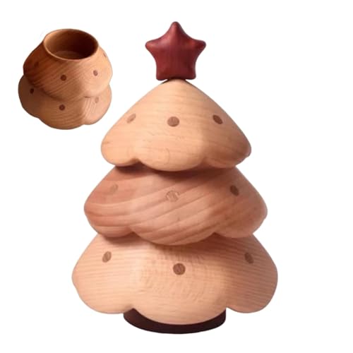 Portagioie in legno, portagioie in legno - Porta orecchini a forma di albero di Natale, scatola portagioie, scatola portagioielli per albero di Natale, atmosfera festosa, regali per amici e fidanzate,