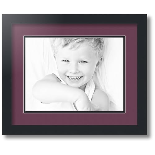 ArtToFrames Double-Multimat-723-815/89-FRBW26079 Collage Photo Frame Double Mat with 1-9x12 Openings and Satin Black Frame