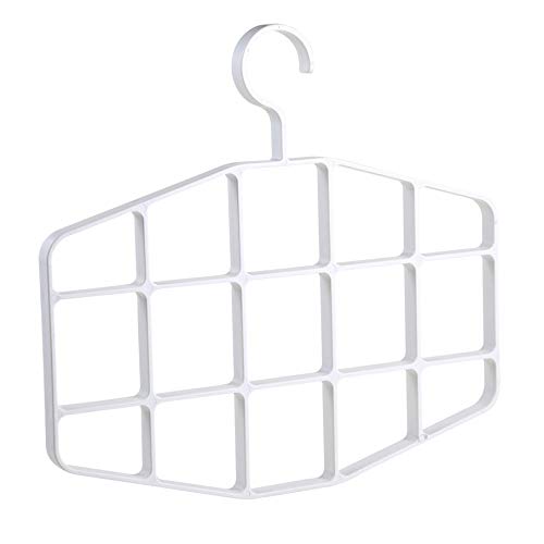 MOBYGKFY 1PCS Multi-port Hanger Plastic Drying Rack Storage Clothes Shelf Household Multifunctional Tie Rack Plastic White Scarf Rack(Argento)