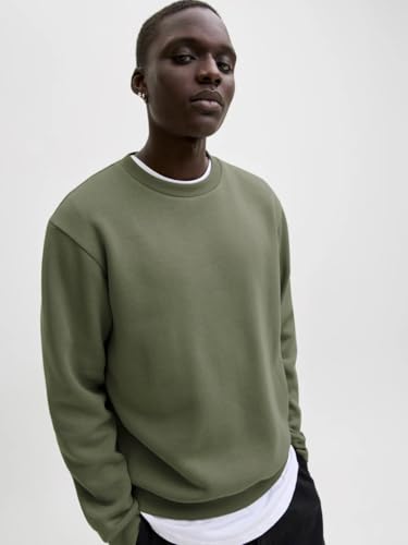 JACK & JONES Herren JJEBRADLEY Sweat Crew Langarm Sweater, Dusty Olive, XS 6