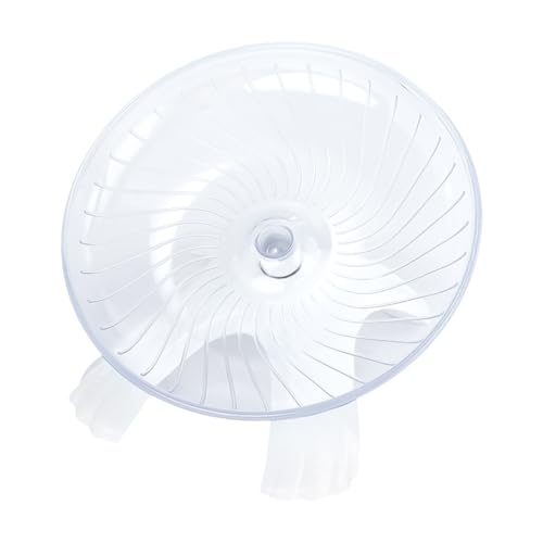 ハムスター 回し車 静音設計 18cm 広幅ランニングホイール 透明アクリル製 まわし車 金糸熊/チンチラ対応 滑り止め カード脚防止 お手入れ簡単