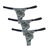 Faringoto Mutandine da uomo sexy in cotone T-Back perizoma mini perizoma intimo, 3 grigio, Medium