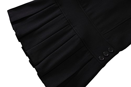 Bienzoe Girls School Uniform Jumper: Stretch Fit Pleated Hem Kids Sleeveless Dress Black 5 - Thumbnail 4
