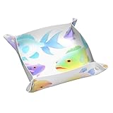 Fabriqué en cuir PVC double face résistant aux rayures et imperméable, ce petit plateau lumineux imprimé poisson pêcheur Llkgot est durable et facile à nettoyer, assurant une utilisation durable