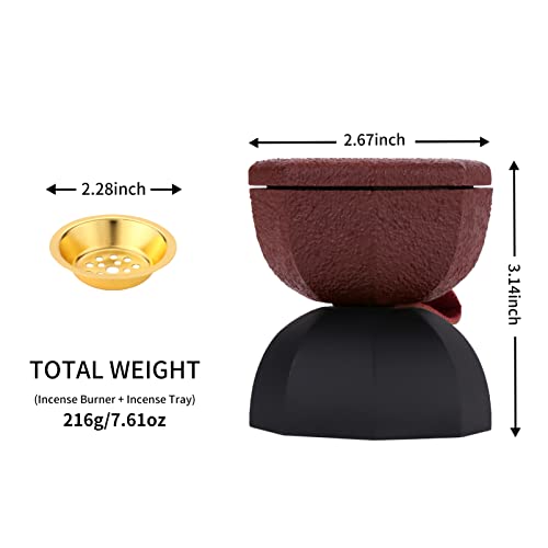 Terschelling Frankincense Resin Incense Burner, Portable Incense Censer, Bakhoor Burner, Charcoal Incense Burner - For Office & Home Decor(Black And Brown) #TOP2