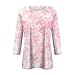 Petite Tops Women 5 Ft; 3/4 Length Sleeve Womens Tops Fashion Floral Print Vintage Tshirts 2025 Fall Casual Loose Crew Neck Blouses;24-Light Pink Large