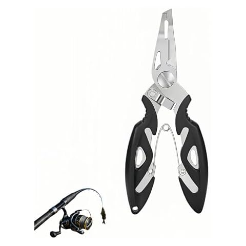 SAYUANVA Multitool Fishing Pliers, Stainless Steel Multi-Tool with Spring-Loaded Design, Anti-Slip Grip, Line Cutter, Hook Remover for Saltwater Fishing Cover