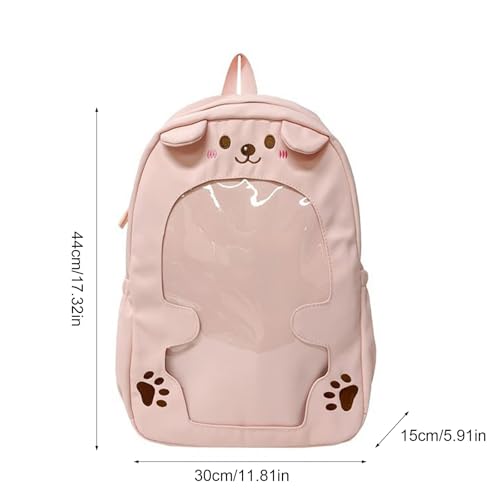 Large Capacity Cartoon Backpack, Clear Front Pocket, Nylon Bag, Anime Daypack For Women Men Climbing Work2