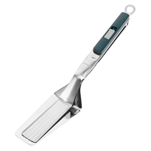 FONDOTIN Espátula para freír multifuncional de cocina. moderno pequeño serrado interrogatorio intenso y acero inoxidable espátula para freír carne abrazadera de espátula de cocina AbS Green