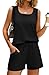 WIHOLL 2 Piece Sets for Women Beach Fashion Airport Travel Cruise Vacation Summer Outfits for Women 2025 2026 Causal Lounge Sets Plus Size Clothes Beach Fashion Matching Sets Clothing Cute Black
