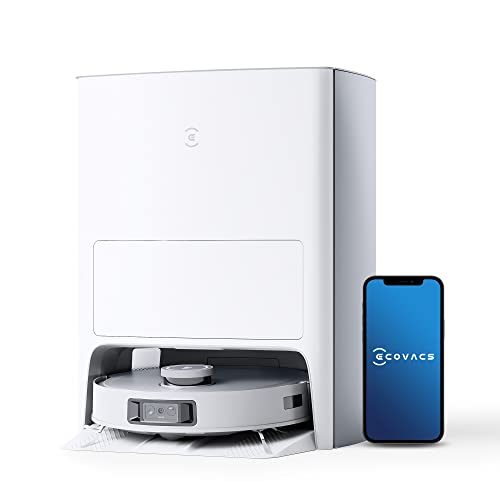 ECOVACS DEEBOT X1 OMNI White Saugroboter 5000Pa, Selbstwaschend/Selbstnachfüllend/Selbstheißlufttrockend/Selbstentleerend/Selbstreinigend Dock (AIVI 3D-Hinderniserkennung, Dualmopp-Druckwischen)