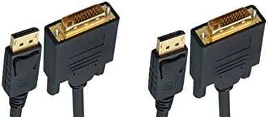 2 Pack, 15 Feet DisplayPort to DVI Video Cable, DisplayPort Male to DVI Male, CNE461774