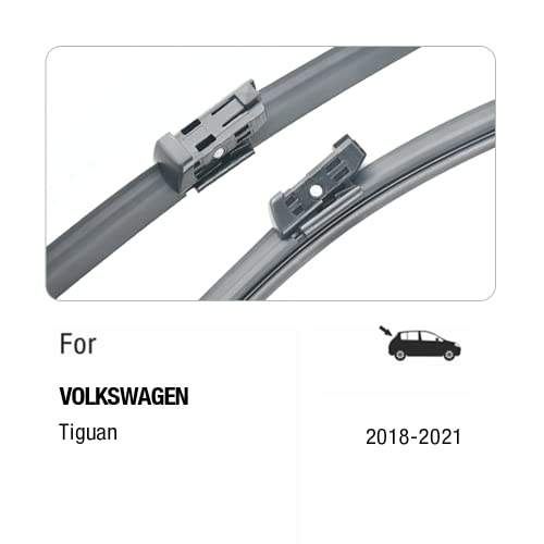 Image of 24 inch+22 inch Windshield Wiper Blades Replacement For VW Volkswagen Tiguan 2021-2018, Premium All-Season Automotive Replacement Windshield Wiper Blades For My Car-Top Lock 16mm