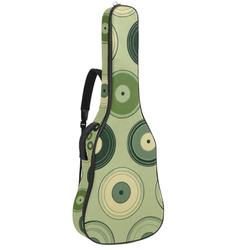 Sac pour guitare acoustique de 101,6 cm étanche avec motif disques verts et multicolore
