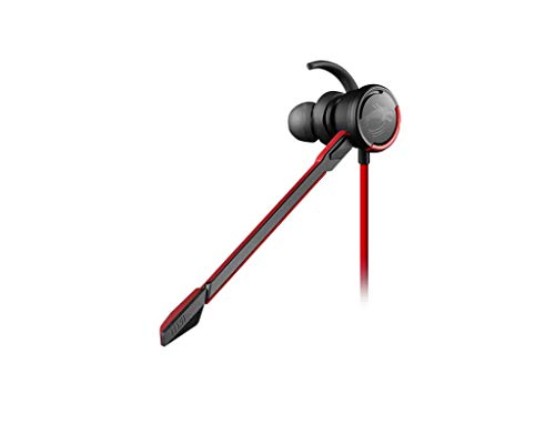 Msi Immerse Gh10 - Cuffie Auricolari con Microfono e Telecomando, Nero/Rosso, Taglia Unica