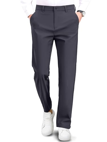 Safort Mens Golf Pants Dress Work Stretch Slim Slacks Classic Fit Comfy Straight Leg Casual Trousers with Pockets2
