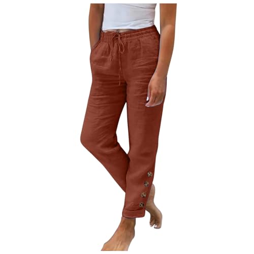 Pantalon en lin de couleur unie fluide pour rester au frais sans souffrir de la chaleur