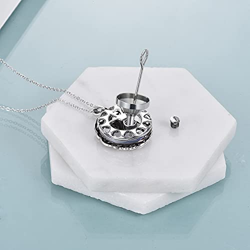 Toupop Cremation Jewelry S925 Sterling Silver Tree Of Life Urn Necklace Keepsake Ashes Hair Memorial Locket With Volcano Circle Crystal W/Funnel Filler For Women Girls Friends #TOP2