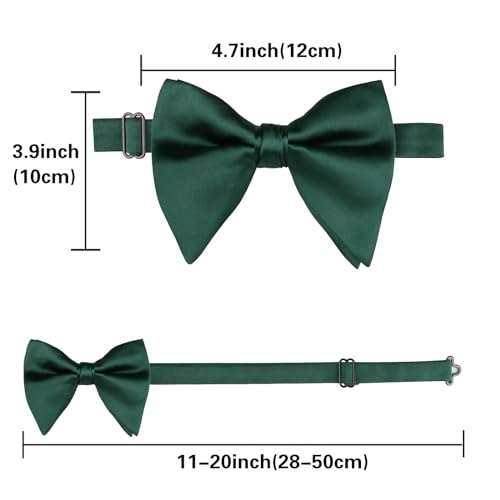 Image of Alizeal Velvet Pre-tied Adjustable Bow Tie for Men Oversize Formal Solid Tuxedo Bowtie