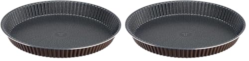 Tefal Perfectbake Moule A Tarte 30cm Aluminium 100% Recyclé J5548402, fabriqué en France (Lot de 2)