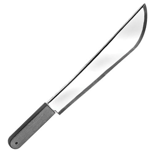 Black and Chrome Plastic Machete (21.5) 1 Count - Heavy-Duty Plastic & Stylish Design Perfect for Outdoor Adventures & Themed Parties