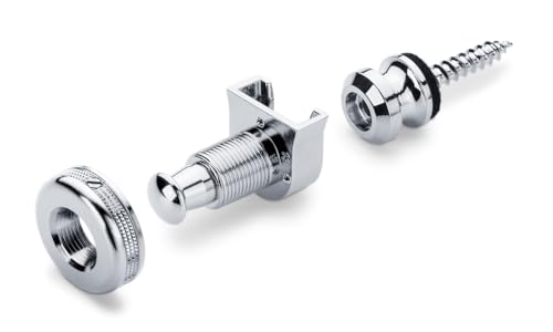 Schaller 14010201 Security Strap Locks - Chrome 1 Pair (2 Pieces)