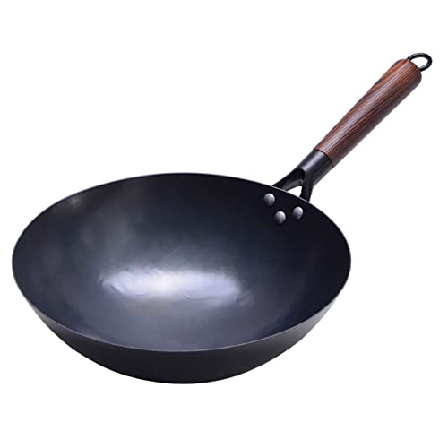 Wok de hierro forjado a mano, 30 cm