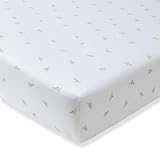 Burt's Bees Baby Essential Organic Cotton Fitted Crib Sheet, Breathable for Boy Girl Standard Crib & Toddler Mattresses