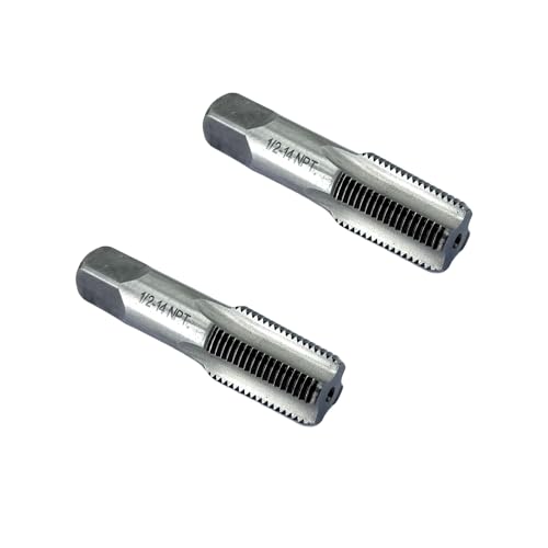 2 Pcs 1/2 NPT Hand Threading Tap,Carbon Steel NPT Pipe Taps for Plumbing Projects,Auto Repairs and Other Various DIY Thread Cutting Tools Small Poject