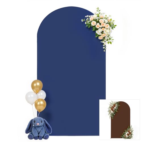 Navy Blue Brown Arch Cover 6.6ft Spandex Wedding Arch Backdrop Cover for Baby in Bloom Birthday Party Bridal Shower Balloon Arch Stand Cover Party Photo Arch Covers Stretchy Backdrop Background