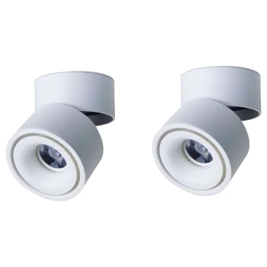 Foco de techo, Iluminación de riel montada en superficie, Foco LED con luz artística for techo, Foco empotrable de techo for interiores, for obras de arte de cocina minoristas decorativas ( Color : Wh